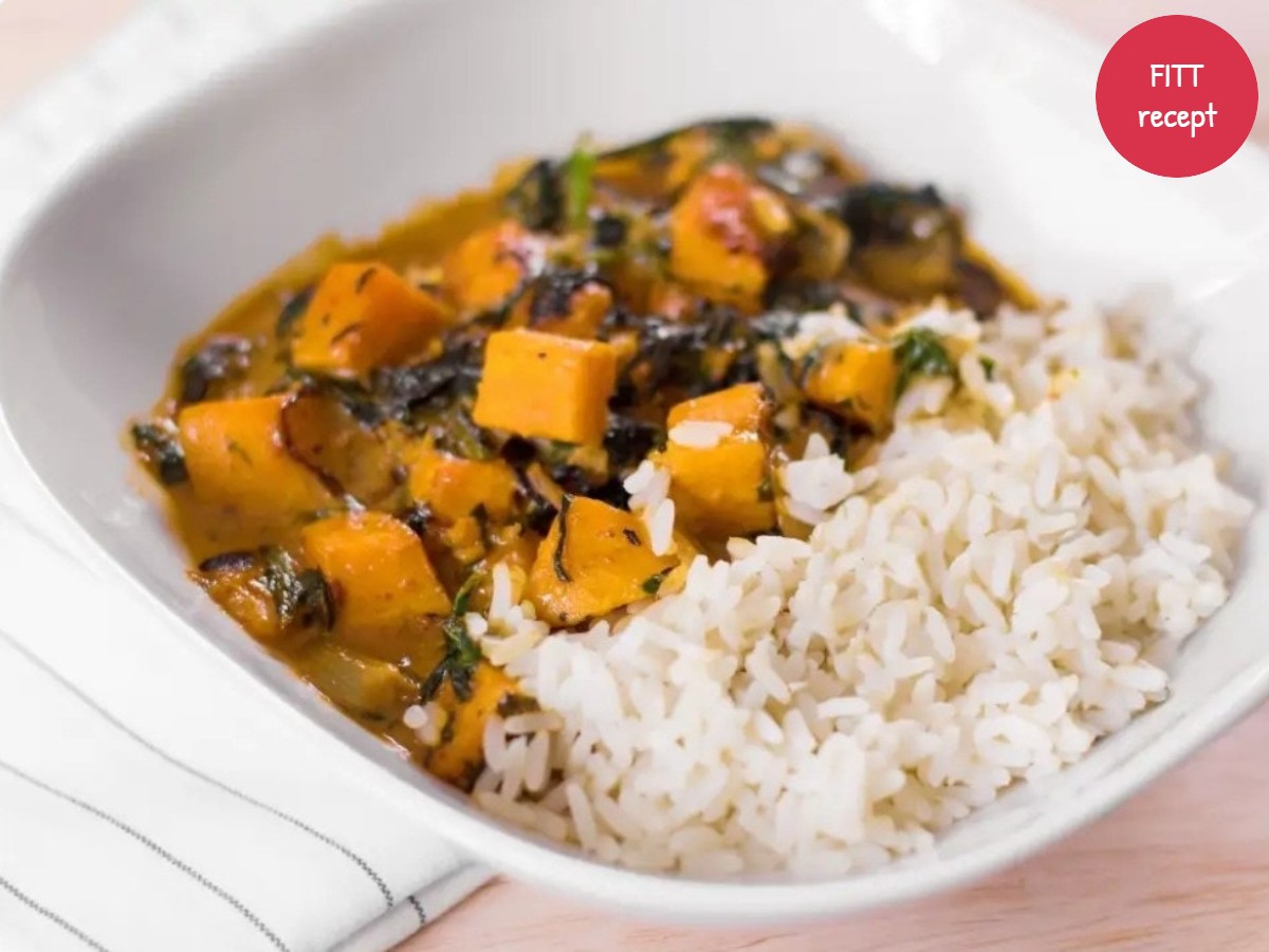 Bővebben a cikkről Édesburgonyás-spenótos curry rizzsel